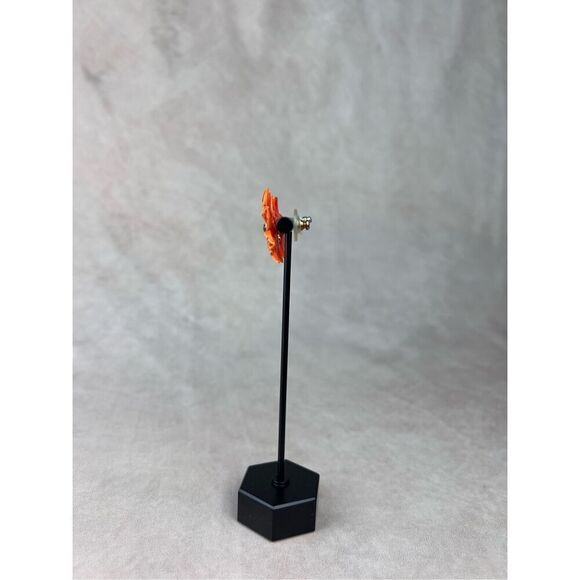 Vintage 1960s Celluloid Flower Earrings Mod MCM Flower Power - Picture 5 of 8